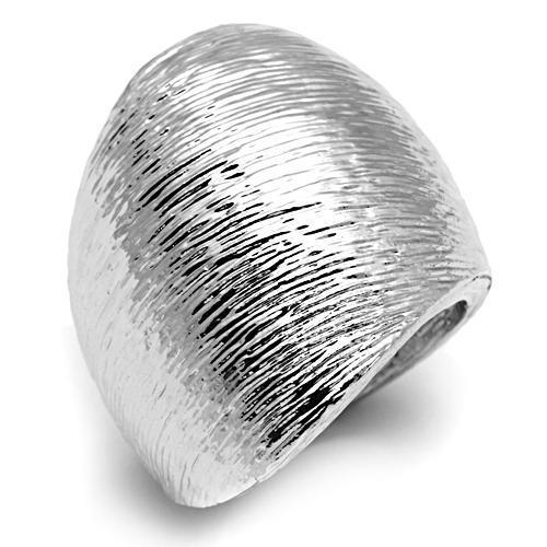 JCE256 Rhodium Brass Ring with No Stone